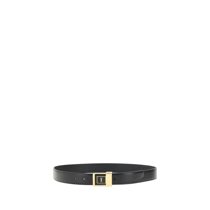 Saint Laurent Black Calf Leather Bos Taurus Regular Belt