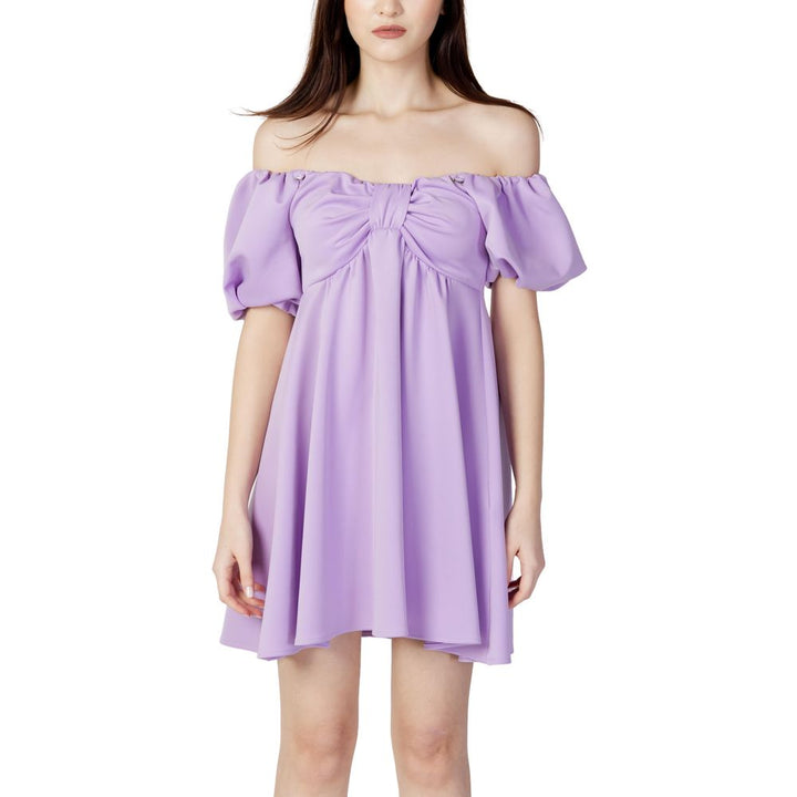 Aniye By Purple Polyester Short Dress