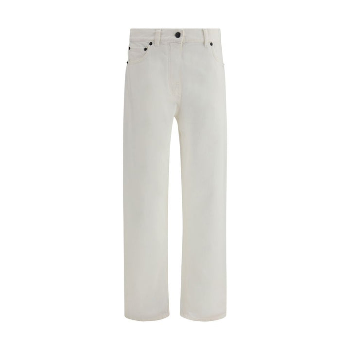 The Row White Cotton Straight-Leg Jeans