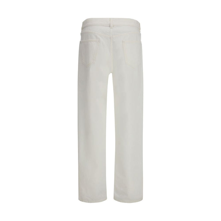 The Row White Cotton Straight-Leg Jeans