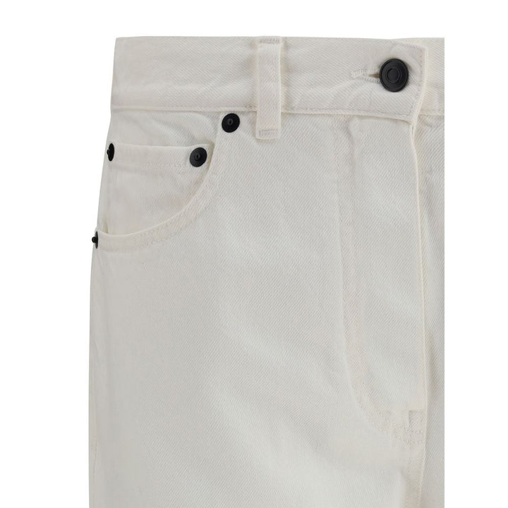 The Row White Cotton Straight-Leg Jeans