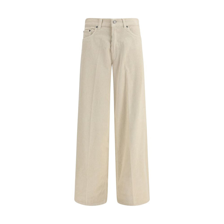 Haikure Beige Cotton Casual Pants