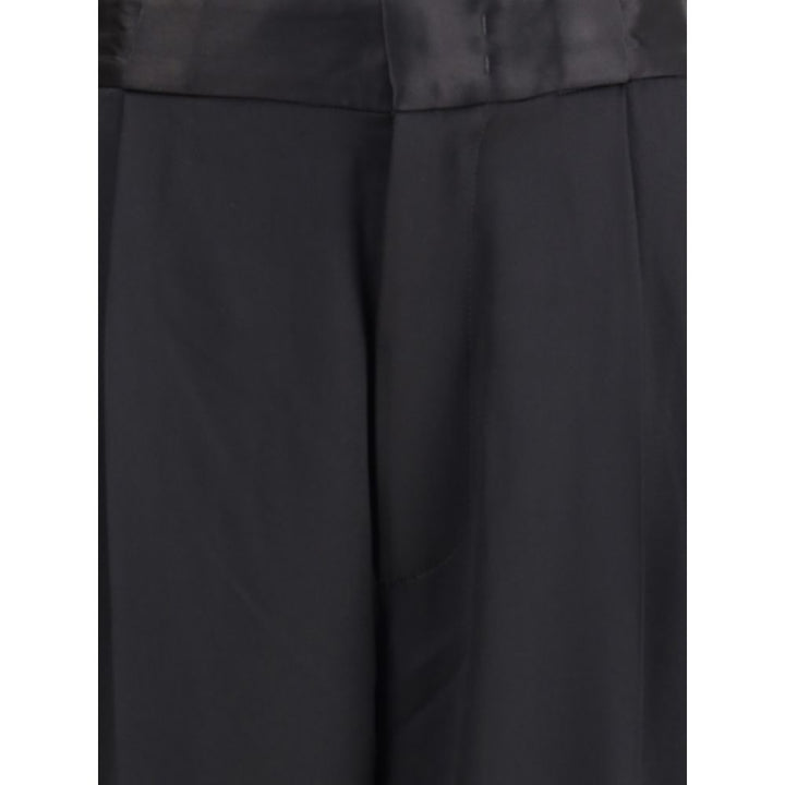 SA SU PHI Black Silk Casual Pants