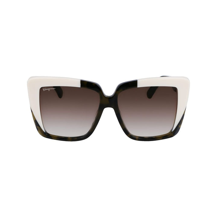 Ferragamo Green Acetate Sunglasses