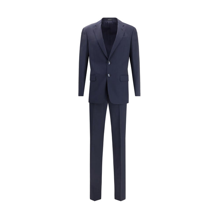Giorgio Armani Blue Fleece Wool Two-Piece Suit