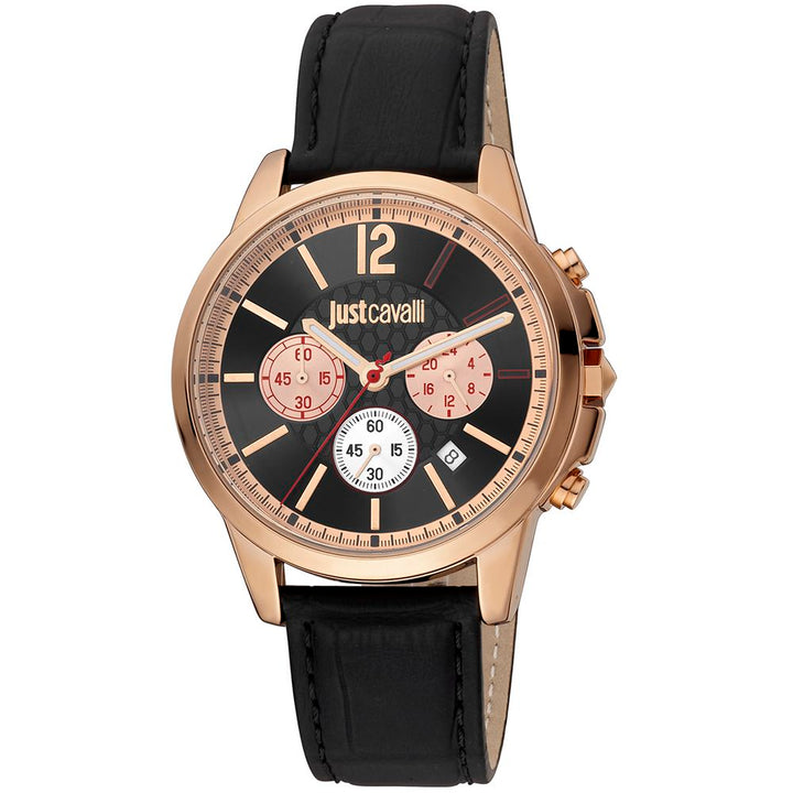 Just Cavalli Black Leather Bracelet Watch