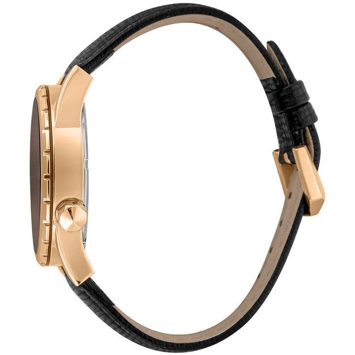 Just Cavalli Black Leather Dress Watch