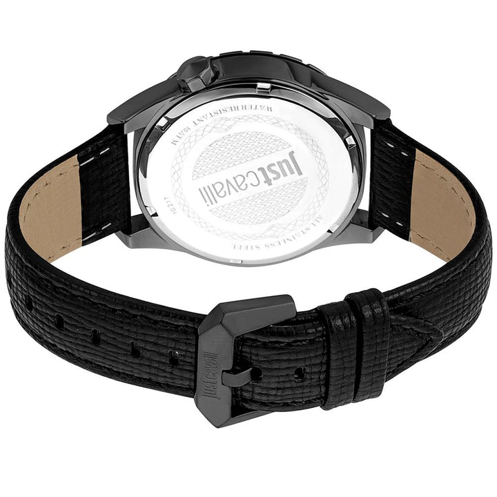 Just Cavalli Black Leather Dress Watch
