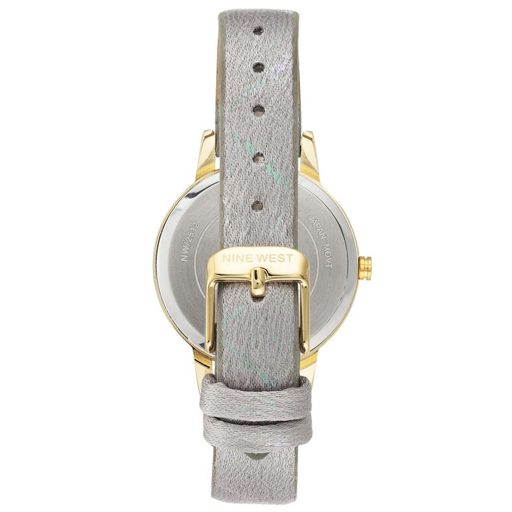 Nine West Gray Leather Dress Watch