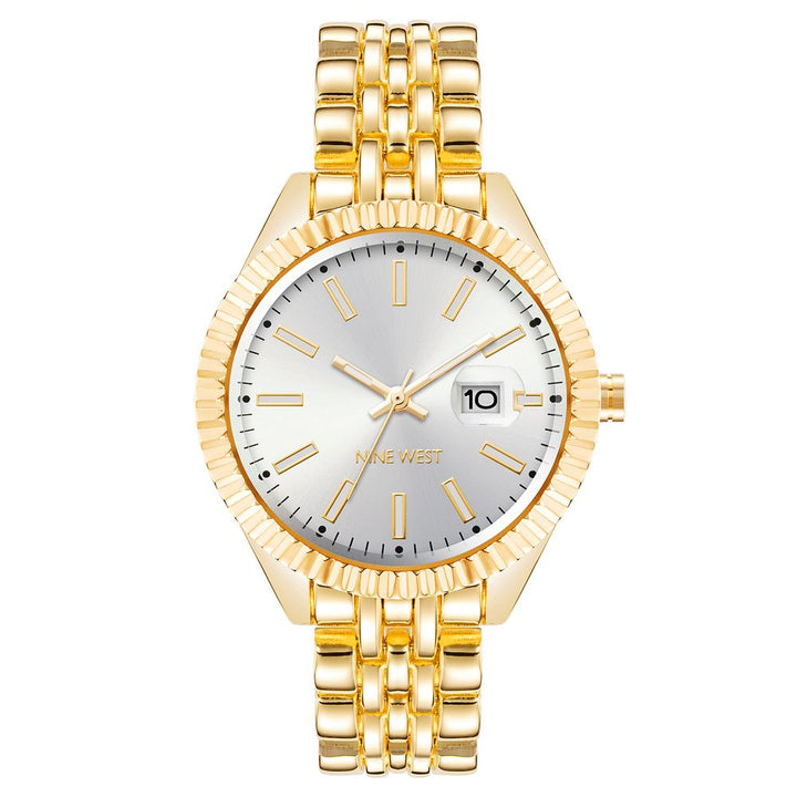 Nine West Gold Metal Dress Watch