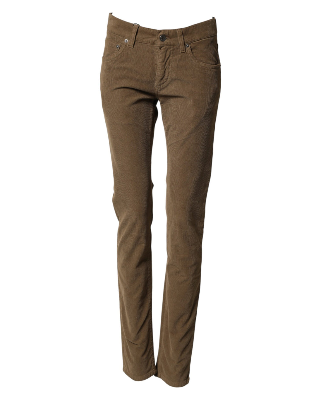 Dolce & Gabbana Brown Cotton Stretch Skinny Men Denim Jeans