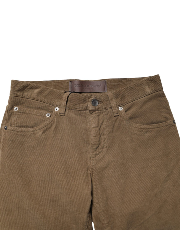 Dolce & Gabbana Brown Cotton Stretch Skinny Men Denim Jeans