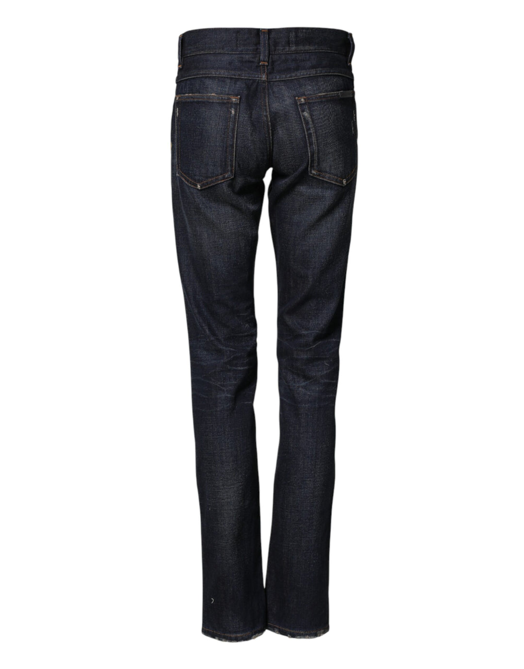 Dolce & Gabbana Dark Blue Watch GOLD Men Skinny Denim Jeans