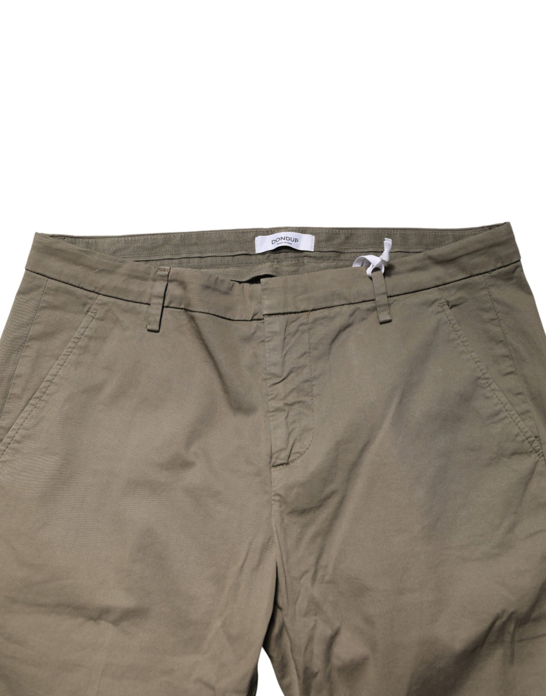 Dondup Beige Cotton Stretch Straight Chino Men Trouser Pants