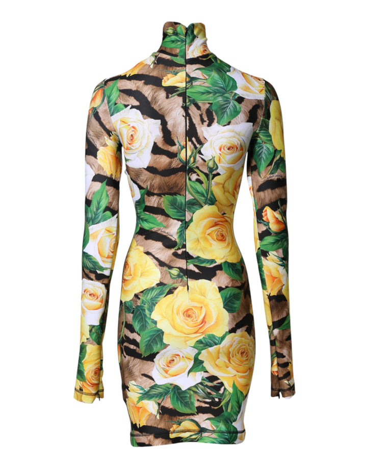 Dolce & Gabbana Multicolor Floral Print Sheath Mini Dress