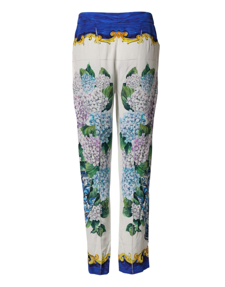 Dolce & Gabbana Multicolor Floral Pattern Straight Leg Pants