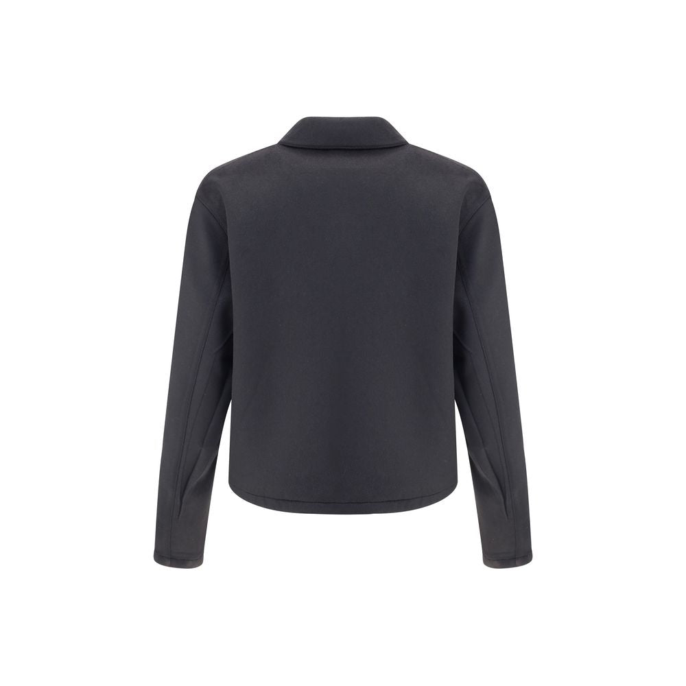 Prada Black Fleece Wool Jackets And Coat