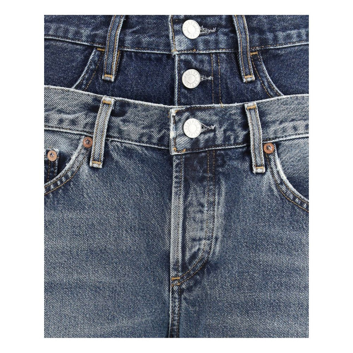 Agolde Blue Recycled Cotton Straight-Leg Jeans