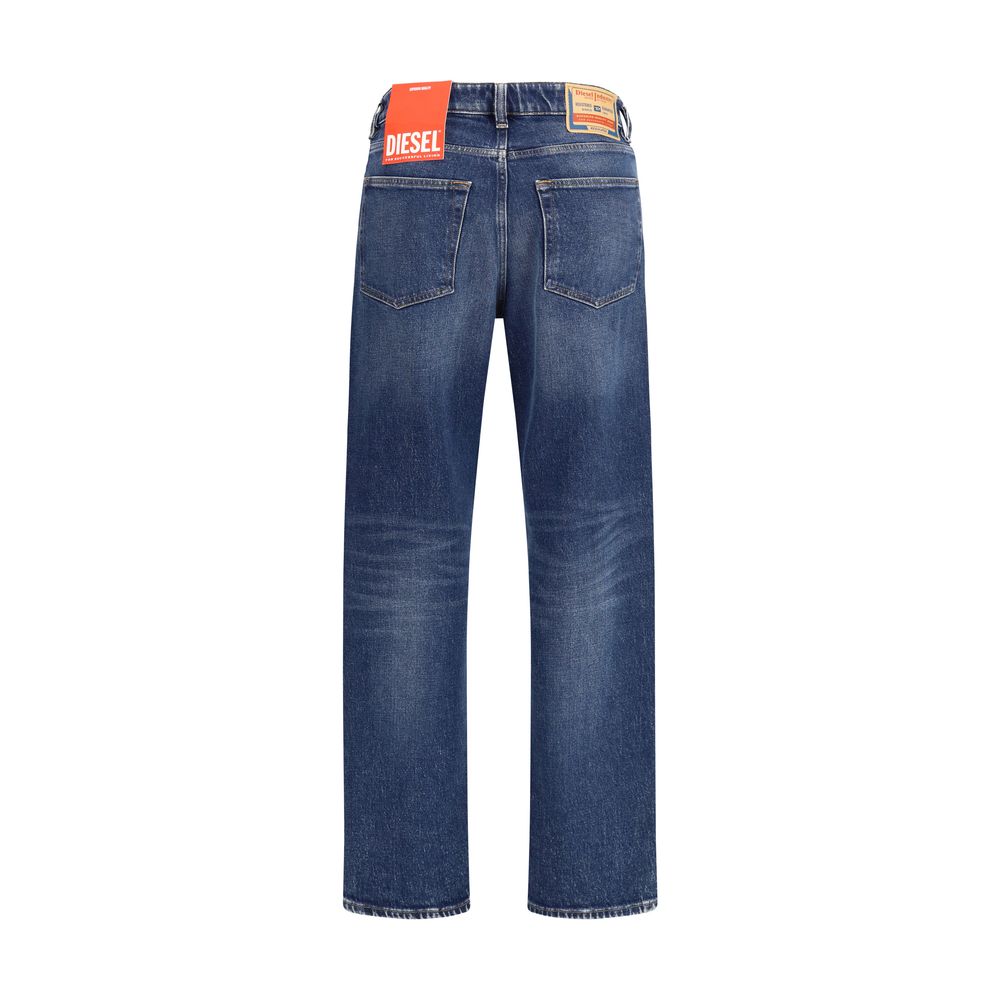 Diesel Blue Cotton Straight-Leg Jeans