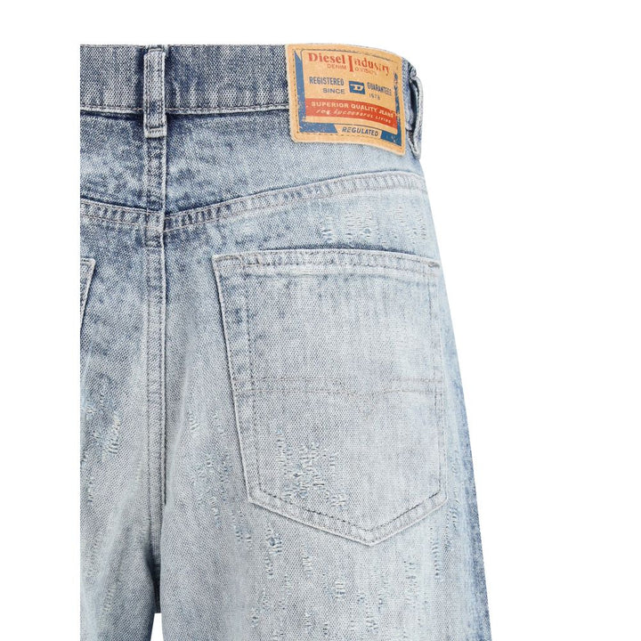 Diesel Blue Cotton Straight-Leg Jeans