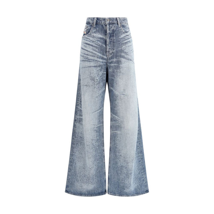 Diesel Blue Cotton Flared Jeans
