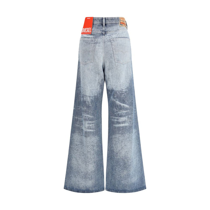 Diesel Blue Cotton Flared Jeans
