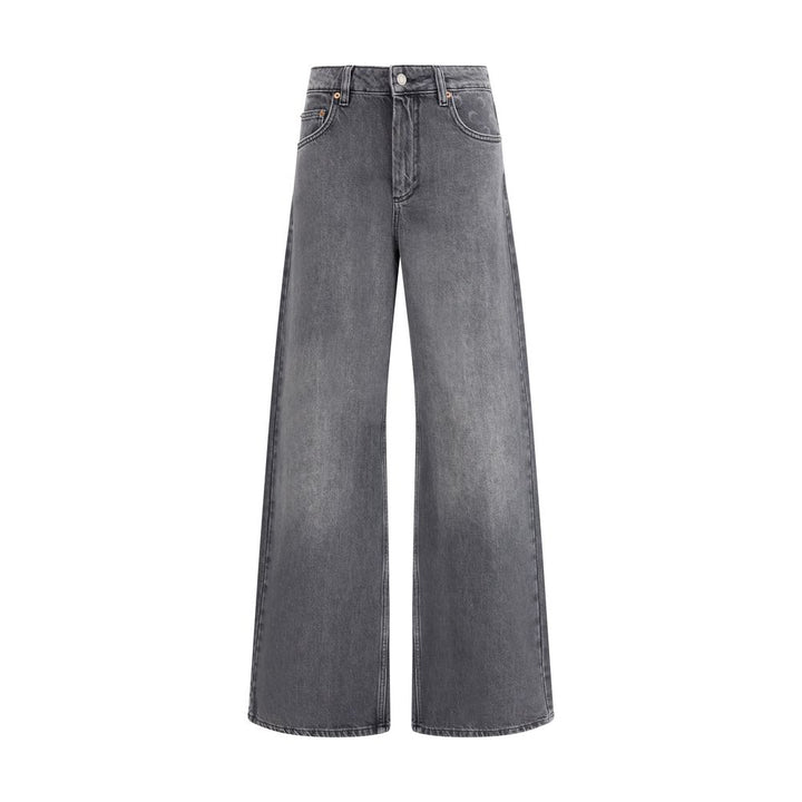 Marine Serre Gray Cotton Flared Jeans