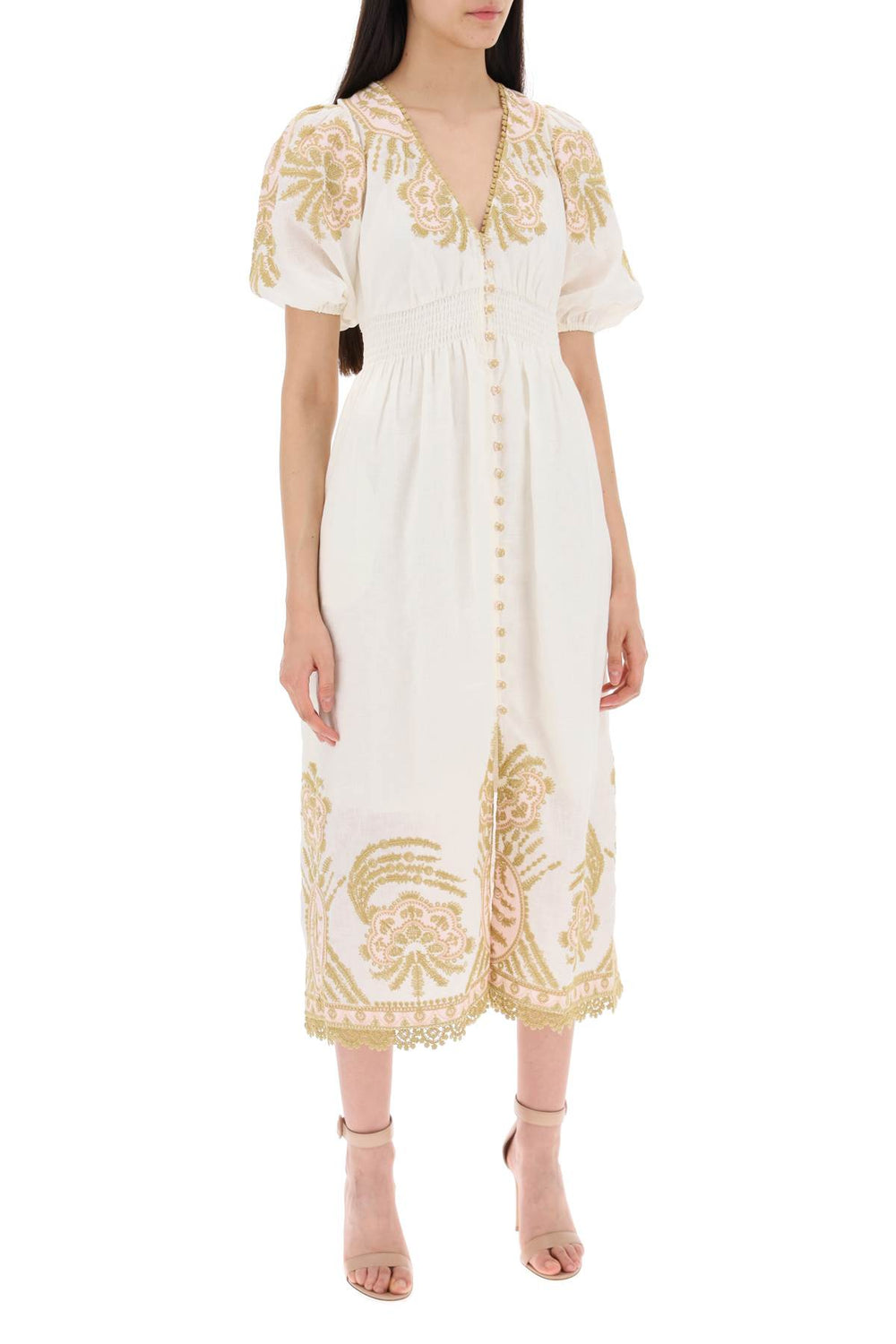 "waverly embroidered linen dress"-1