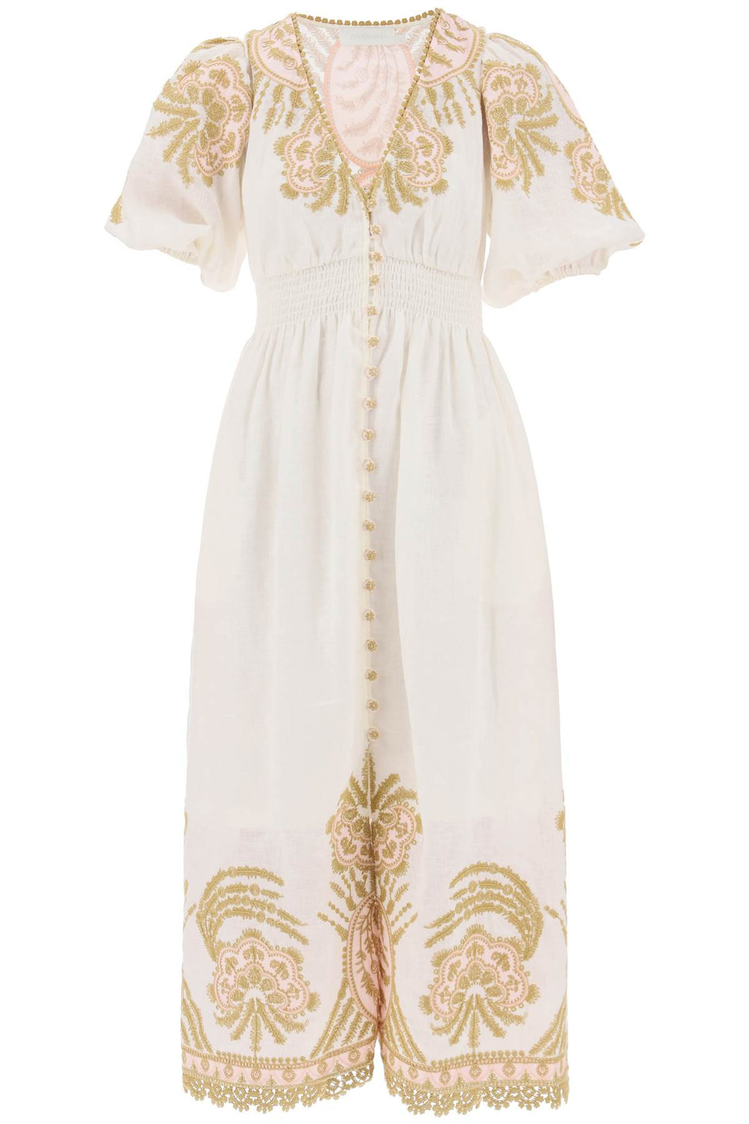 "waverly embroidered linen dress"-0