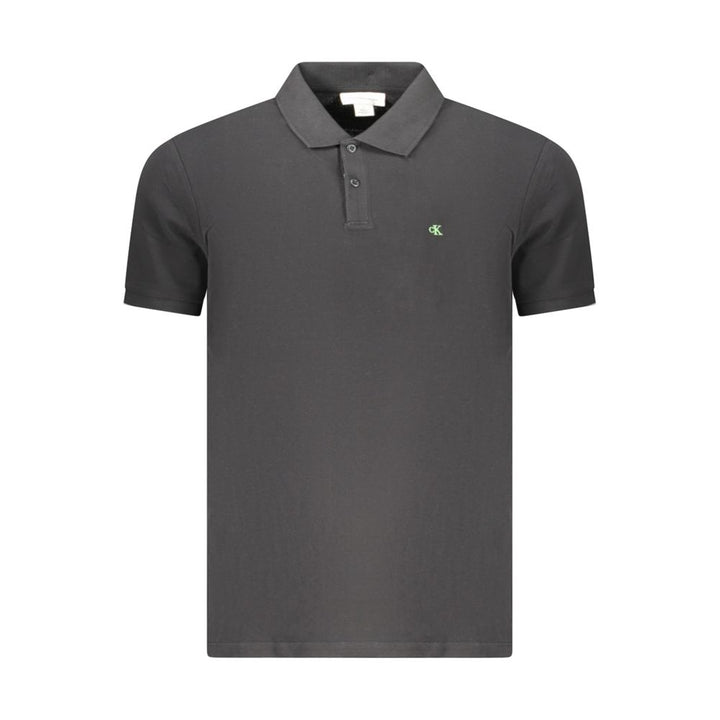 Calvin Klein Black Cotton Polo Shirt