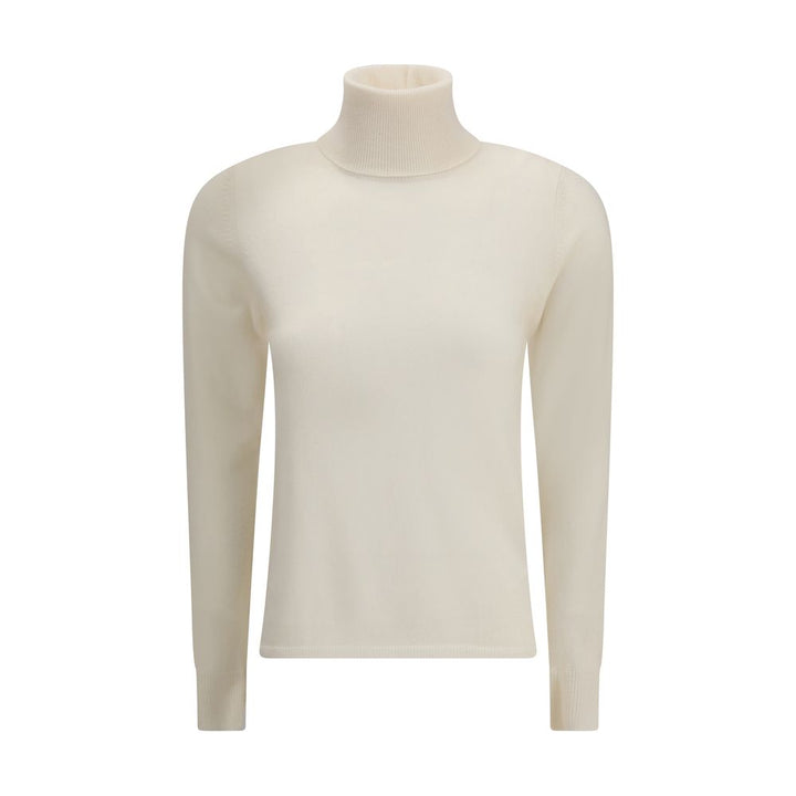 Max Mara White Wool Turtleneck