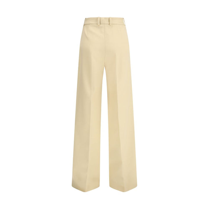 Ermanno Scervino Yellow Fleece Wool Dress Pants