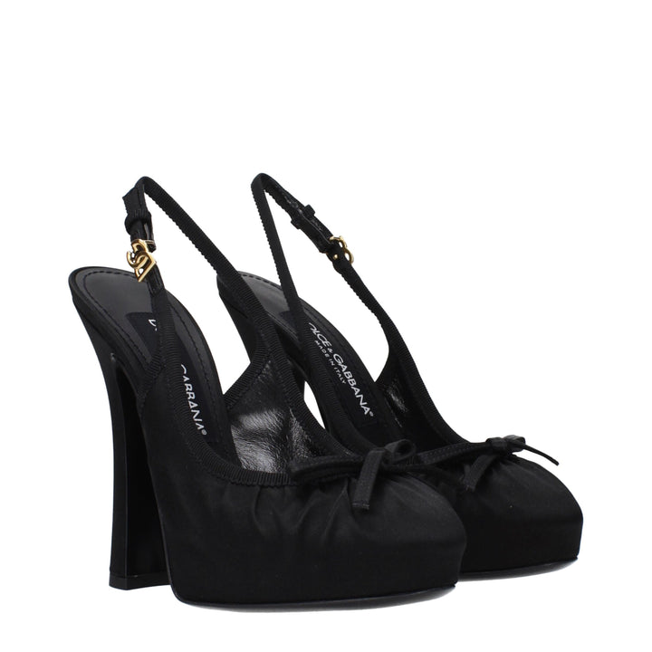 Dolce & Gabbana Black Satin Pumps