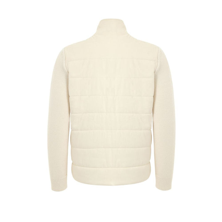 Gran Sasso White Wool Full-Length Jacket