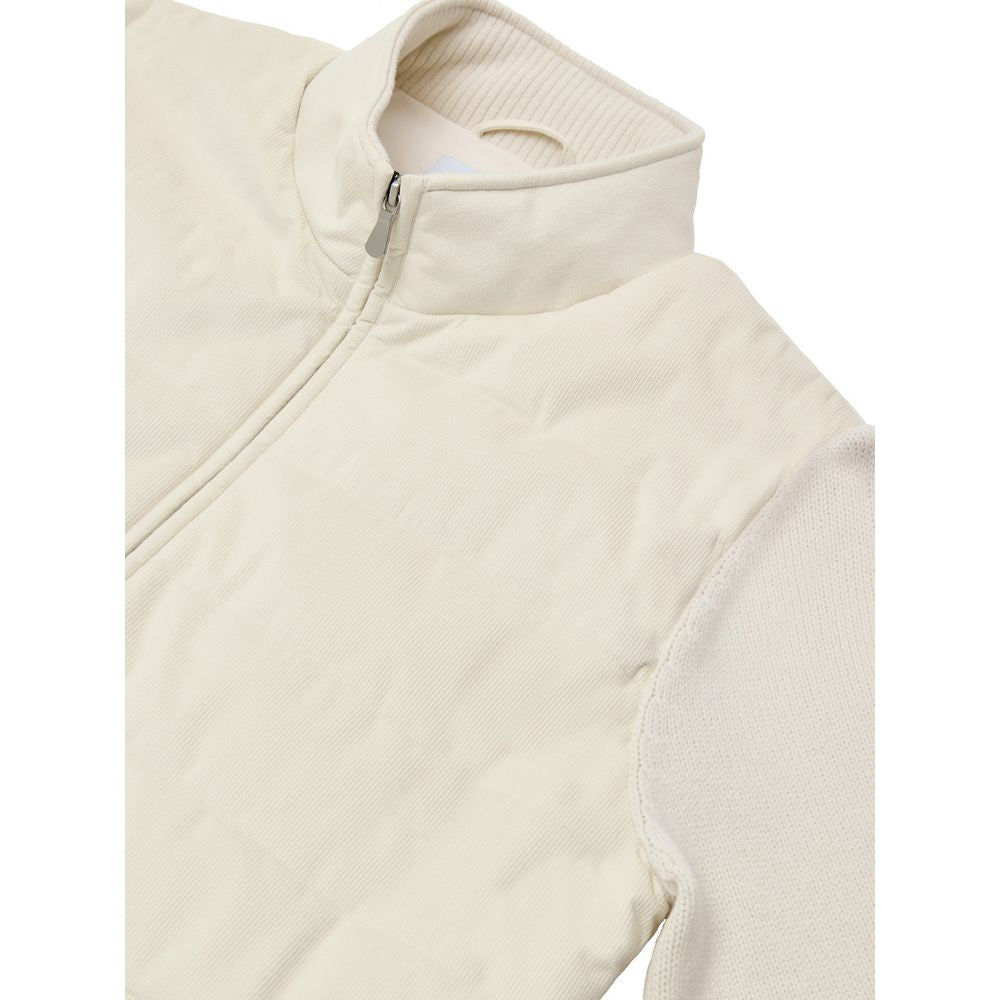 Gran Sasso White Wool Full-Length Jacket