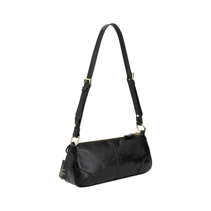 Prada Black Calf Leather Bos Taurus Shoulder Bag
