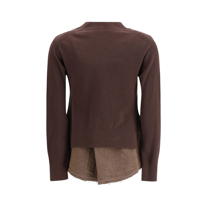 Sacai Brown Cotton Cardigan