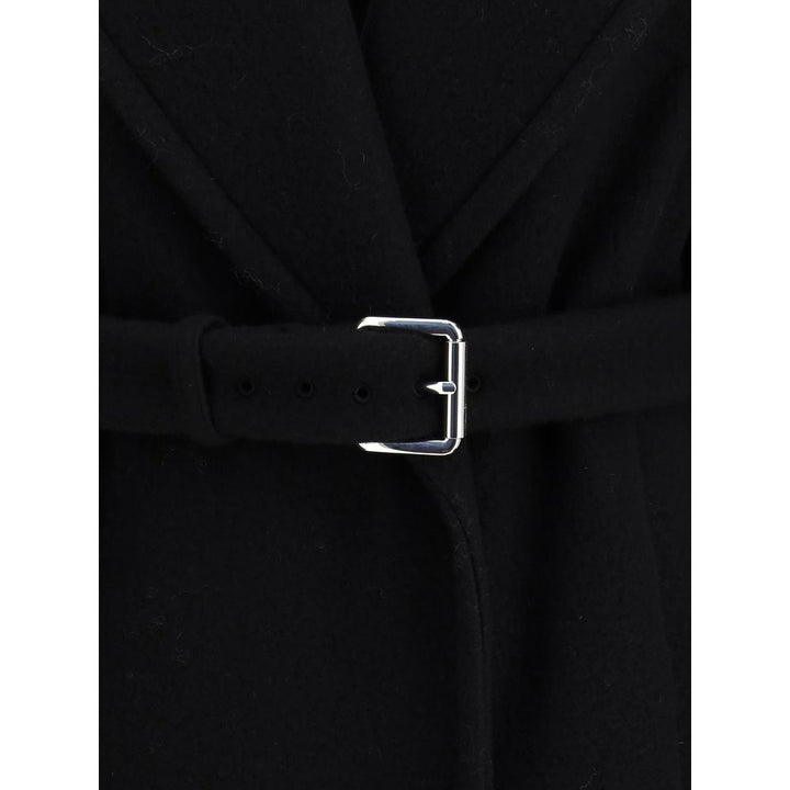 Max Mara Black Fleece Wool Coat
