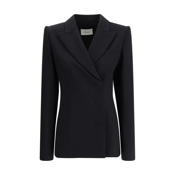 Max Mara Black Fleece Wool Coat