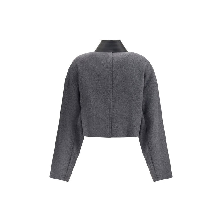 Max Mara Gray Fleece Wool Coat