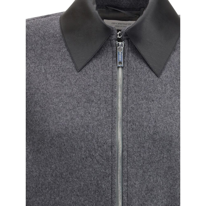 Max Mara Gray Fleece Wool Coat
