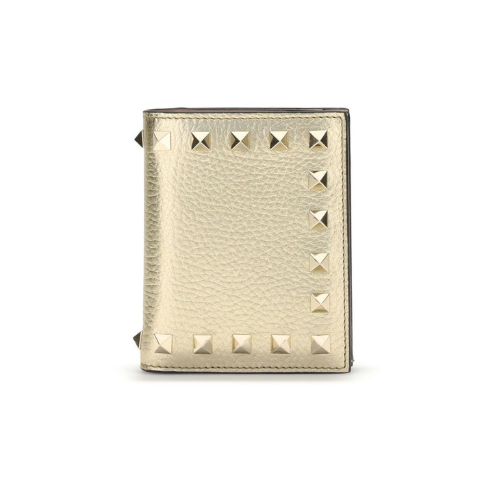 Valentino Garavani Gold Calf Leather Bos Taurus Wallet