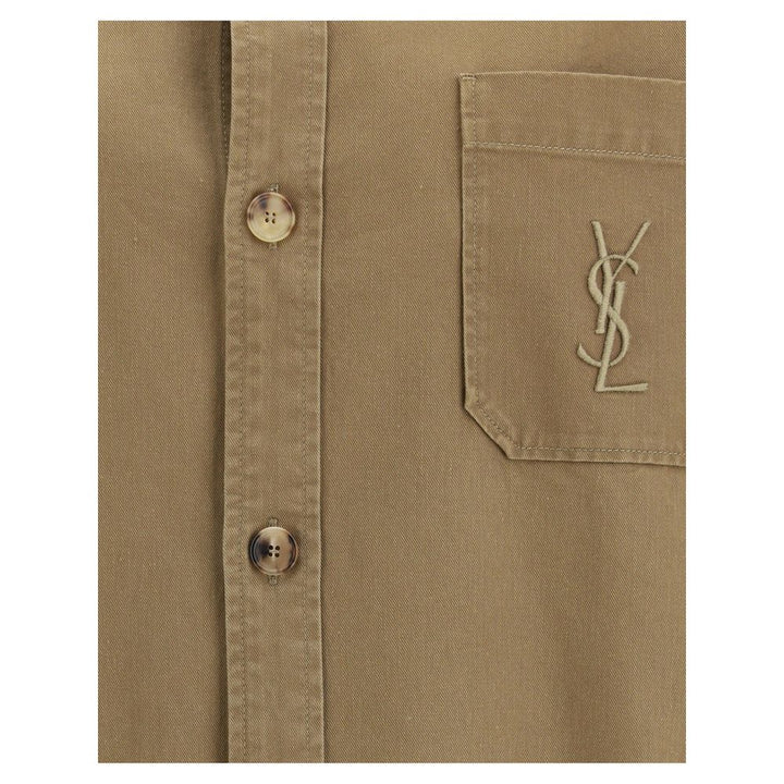 Saint Laurent Green Cotton Coat