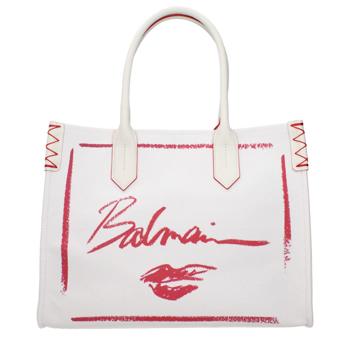 Balmain White Fabric Handbag
