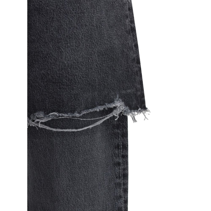 Agolde Black Recycled Cotton Straight-Leg Jeans