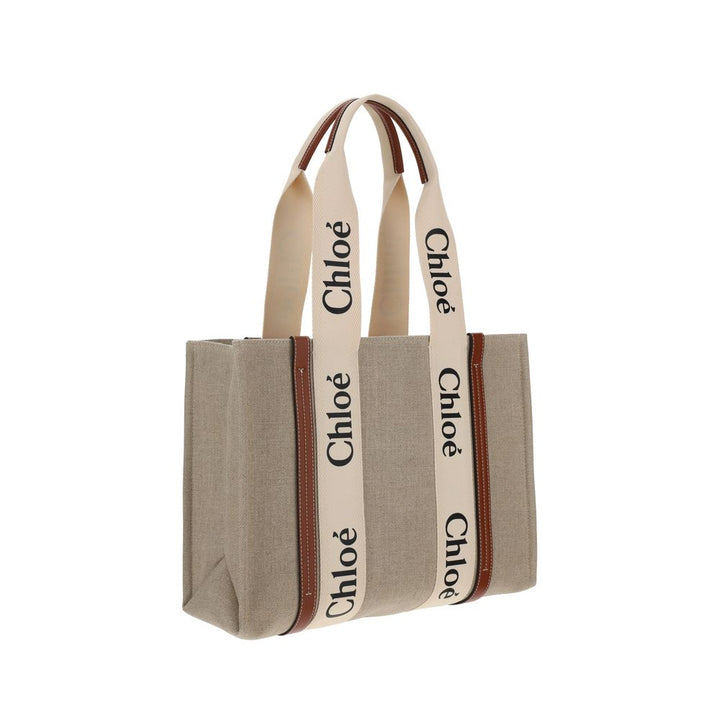 Chloé Beige Linen Handbag