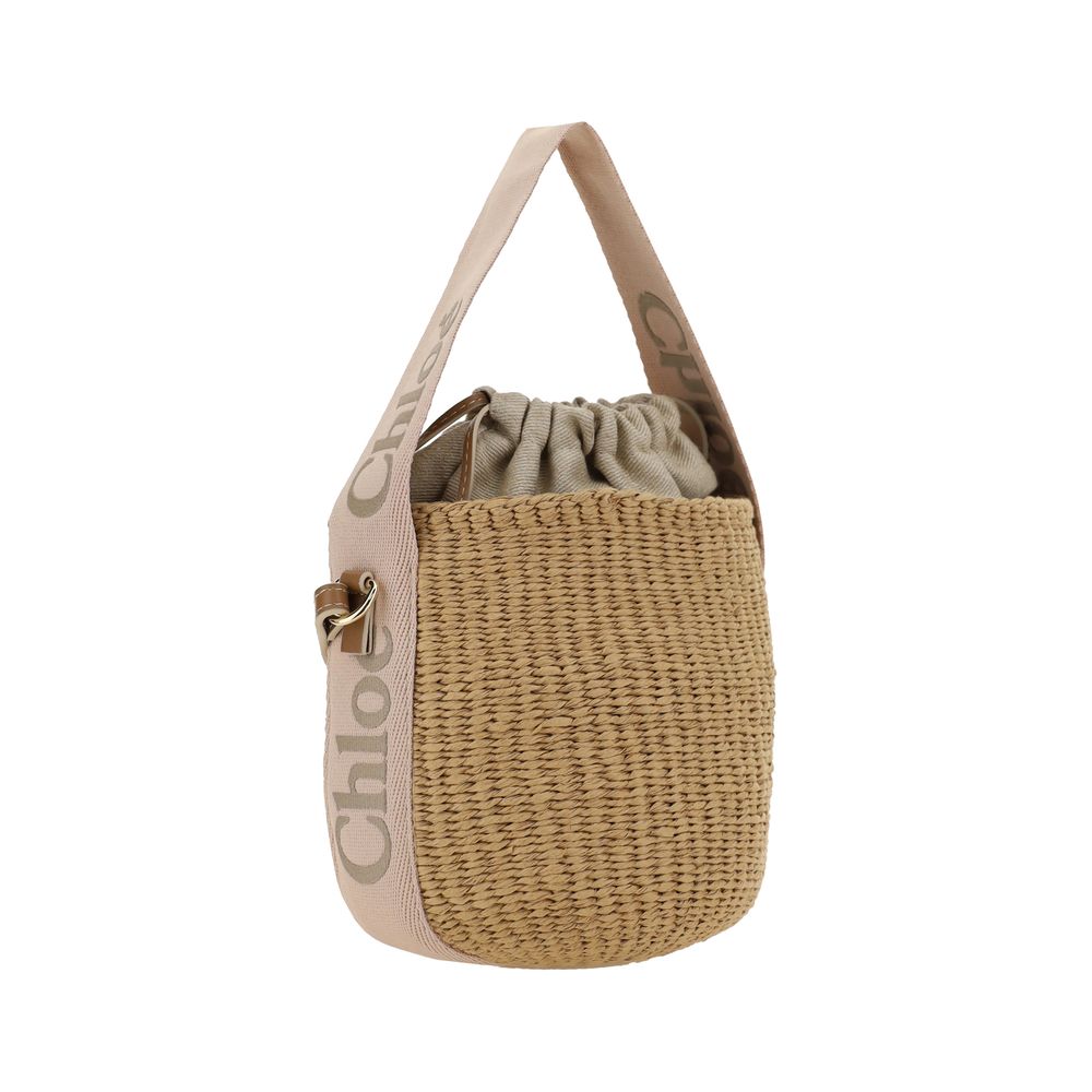 Chloé Beige Raffia Shoulder Bag