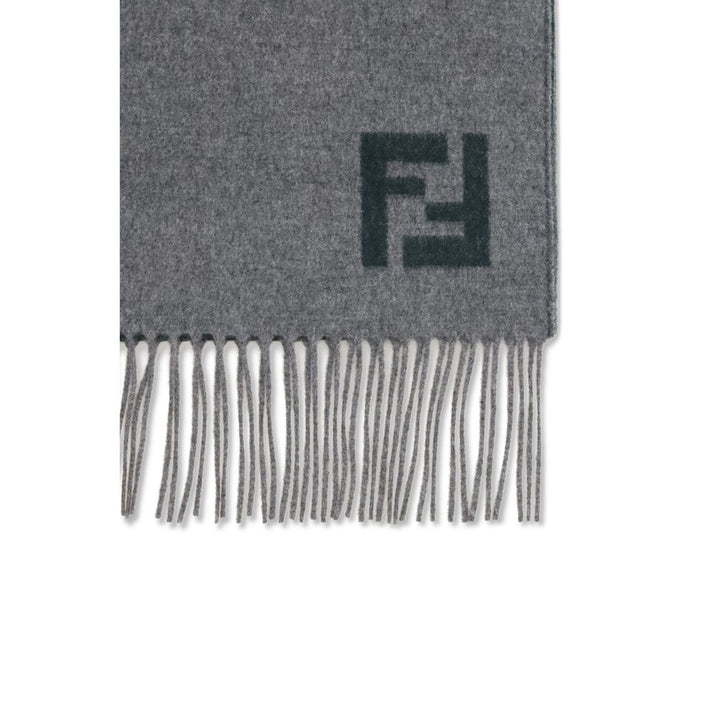 Fendi Gray Wool Scarf