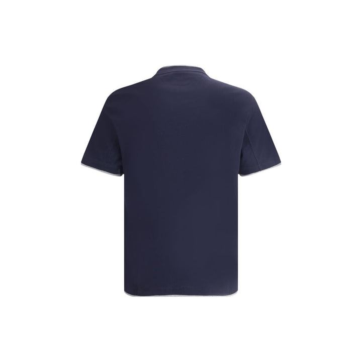 Brunello Cucinelli Blue Cotton T-Shirt
