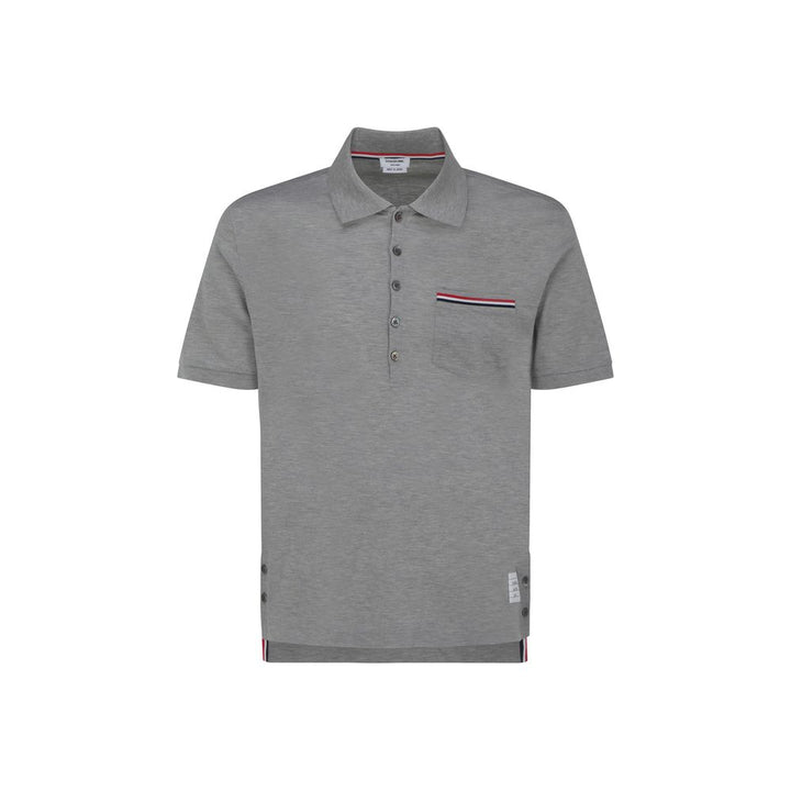 Thom Browne Gray Cotton Polo Shirt